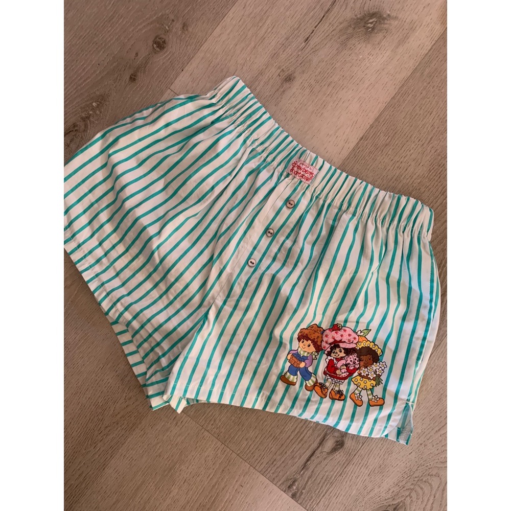 Strawberry Shortcake Teal Striped Cotton Boxer Shorts XS LS22602LS